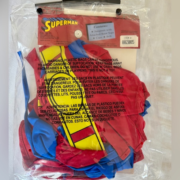 Superman Costume (DC Comics) by Rubie's Boys Size Large (8-10 Years) NEW - Picture 2 of 3
